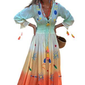 BOHEMIAN OMBRE PRINTED MAXI DRESS